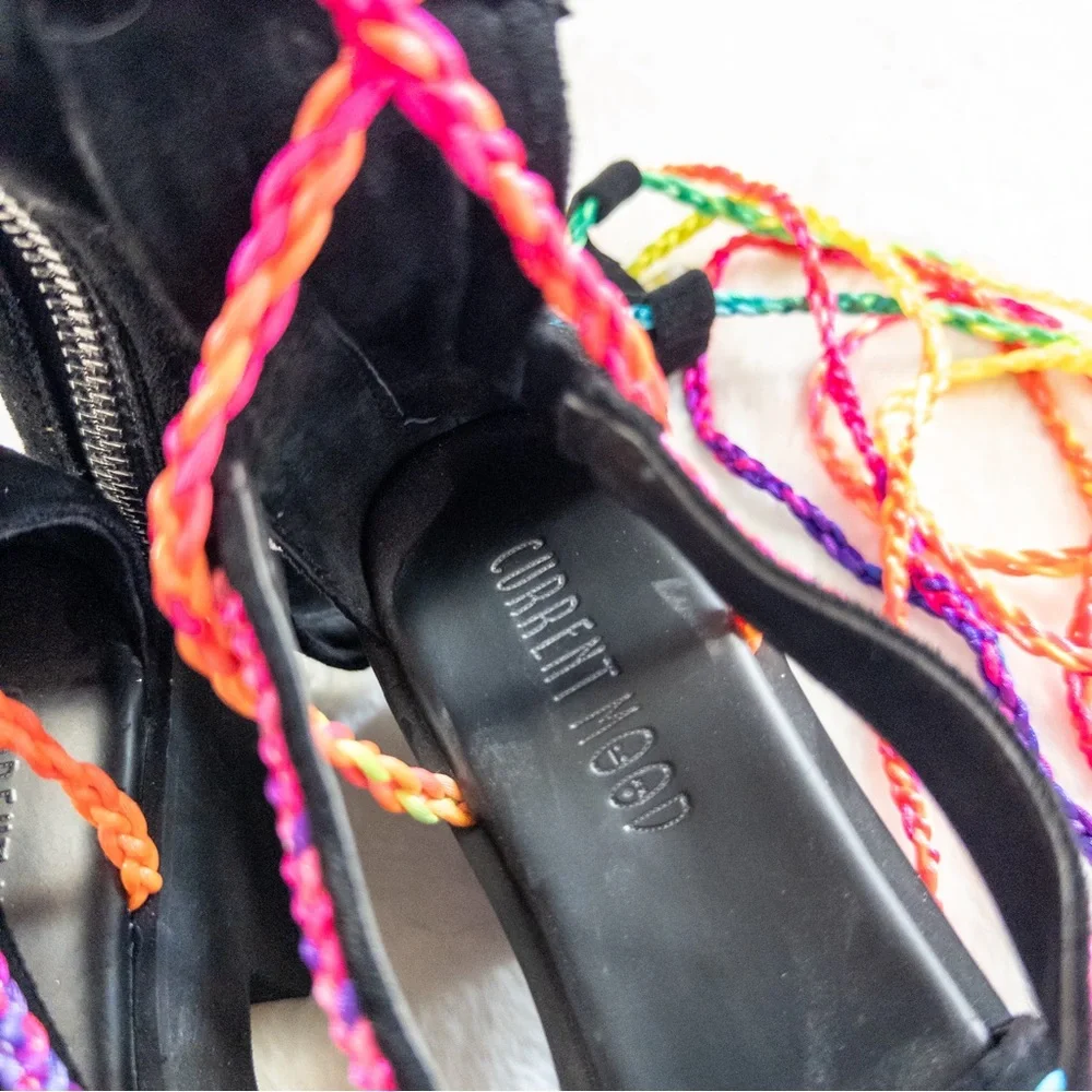 Dolls Kill Current Mood Colorful Strappy Platform Sandals